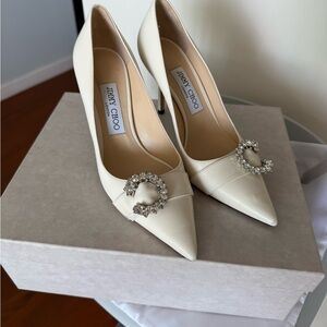 Jimmy Choo Saresa 85 Embellished Leather Pumps